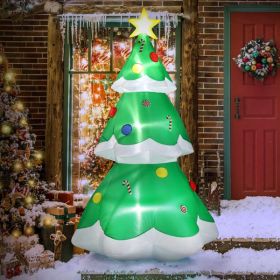 6.9ft Inflatable Christmas Tree with 4 LED Light Bundles for Outdoor Holiday Display